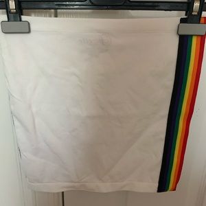 Women’s White and Rainbow Crop Top